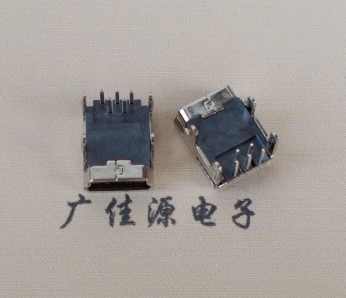 沙田镇Mini usb 5p接口,迷你B型母座,四脚DIP插板,连接器