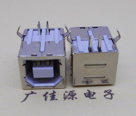 沙田镇USB BF90度母座 打印机接口 卧式插板DIP白胶
