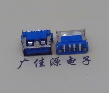 沙田镇AF短体10.0接口 蓝色胶芯 直边4pin端子SMT