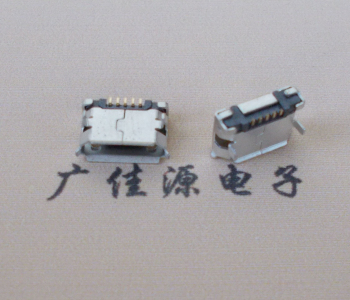 沙田镇Micro USB卷口 B型(无柱）插板脚间距6.4普通端子