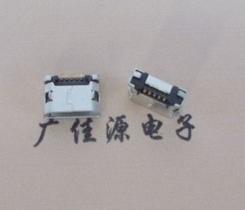 沙田镇MICRO USB接口 90度卧式母座 插板有柱直边