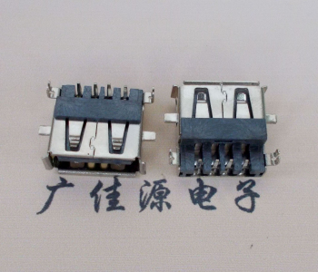 沙田镇AF USB母座90度 DIP沉板3.9/4.9 耐高温有卷边