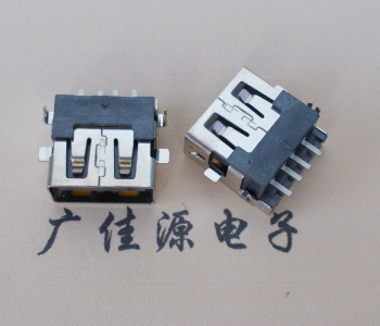 沙田镇 USB母座 贴片沉板3.5/4.9 直口/卷口铜壳/铁壳