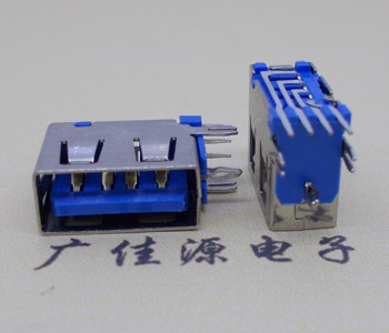 沙田镇USB 测插2.0母座 短体10.0MM 接口 蓝色胶芯