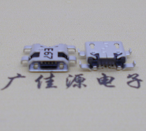 沙田镇Micro usb 反向沉板1.2mm接口四脚插直边无导位