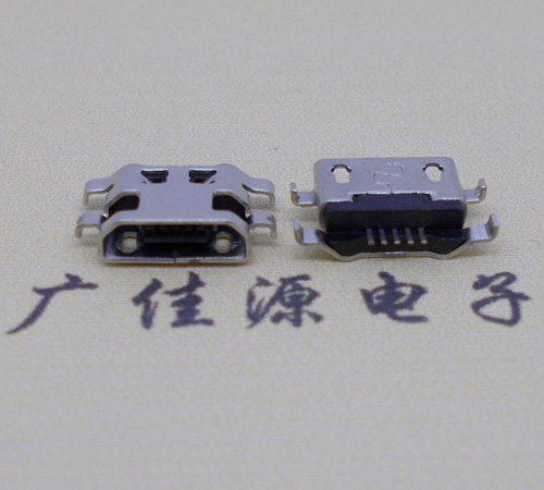 沙田镇micro usb5p连接器 反向沉板1.6mm四脚插平口