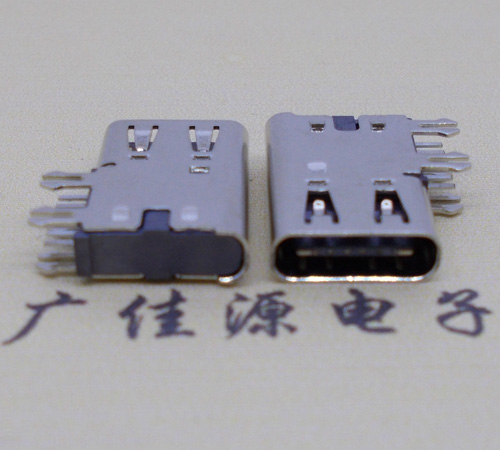 沙田镇侧插USB3.1接头座子.90度type-c母座.6p侧插连接器