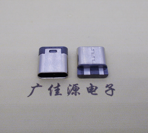 沙田镇电源椭圆形USB接口.type c2p焊线母座.充电尾部2点焊接详解