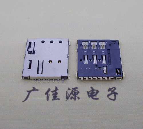 沙田镇NANO SIM 自弹式卡座 1.37H 带CD测试7Pin 手机卡座连接器