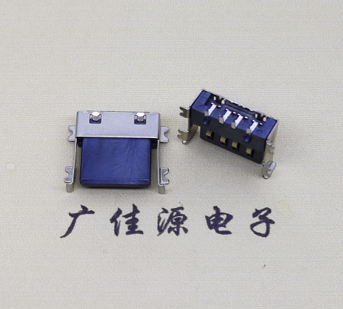 沙田镇薄胶芯母座 USB2.0卧式贴板A母10.0短体尺寸