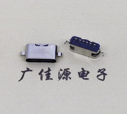 沙田镇type c6p母座接口 沉板0.8mm 两脚插板引脚定义  